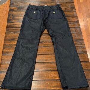 Bevy Flog Flared Pants Faux Leather Stripe